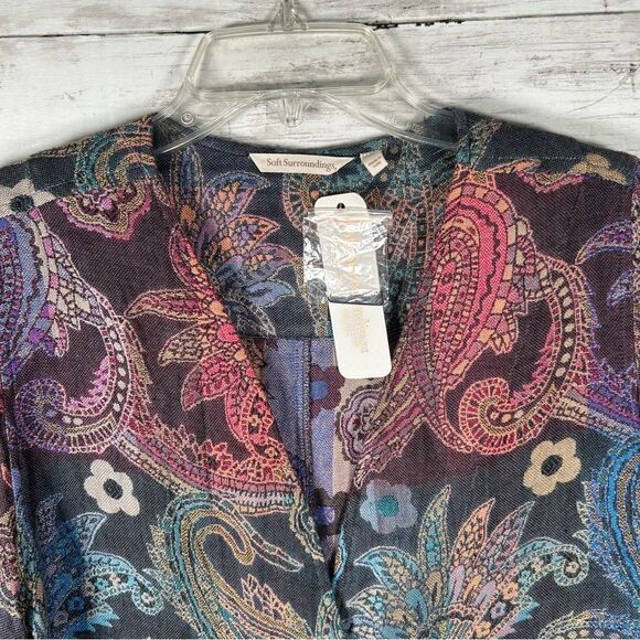 SOFT SURROUNDINGS Paloma Relaxed Jacket Vintage Paisley Rayon S NWT $109 - Picture 4 of 10